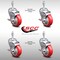 Service Caster 4 Inch SS Red Polyurethane Swivel 10mm Threaded Stem Caster Set Brake SCC SCC-SSTS20S414-PPUB-RED-TLB-M1015-4 - alternate 5